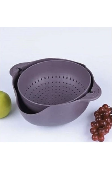 renkli çiçekler Çok Amaçlı Dönebilir Pratik Hazneli Mutfak Süzgeci - Resim 5