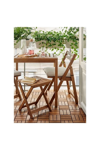 NÄMMARÖ Masa ve Sandalye Seti, Açık Kahverengi, Kuddarna Bej - Resim 2