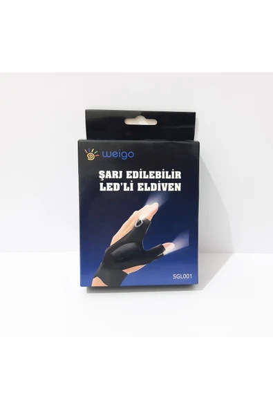 renkli çiçekler Şarj Edilebilir LED Li Eldiven Çalışma Eldiveni - Resim 2