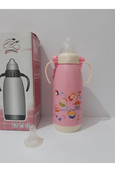 renkli çiçekler Biberon Sevimli Karikatür Desenli Bebekler Için Termoslu Biberon - Resim 6