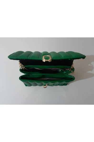 renkli çiçekler Kadın Çanta Yeşil Renk Kadın Çantası - Resim 3