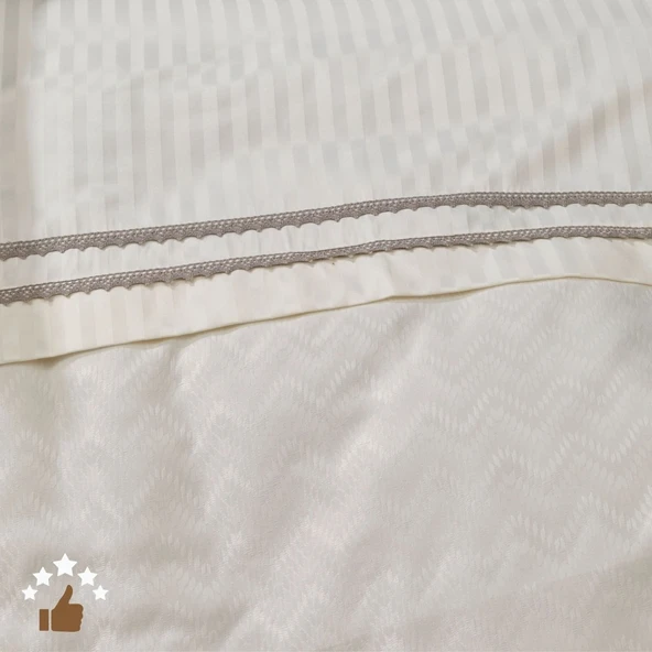 LaFiny- Elegant Zigzag Bebek Bambu Nevresim Takımı; ''nevresim, Çarşaf ve Yastık Kılıfı'' Taş - 4