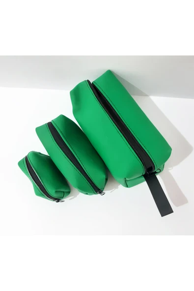 renkli çiçekler Makyaj Çanta 3 Lü Makyaj Çantası Ev Ofis Seyahat İçin 3 Lü Makyaj Çanta Seti - Resim 3