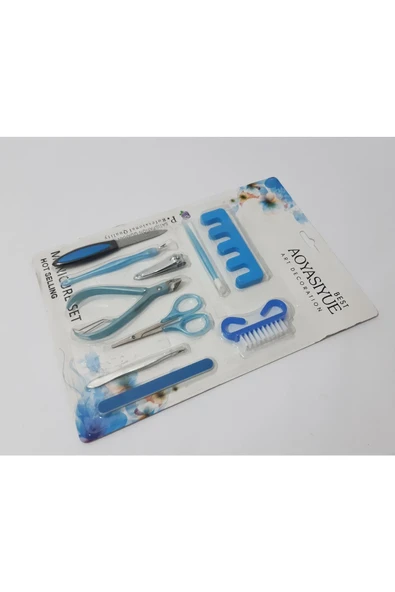 renkli çiçekler Manikür Set 10 Parça Manikür Seti - Resim 3