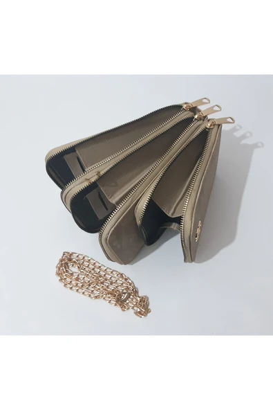 renkli çiçekler Kadın Cüzdan 3 Bölmeli Telefon Çanta Cüzdan Kadın Cüzdanı 20x12x5 Cm - 2