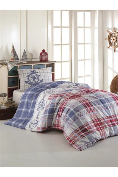 Kristal Taç Kristal Tek Kişilik Ranforce Nevresim Takımı - Sailor