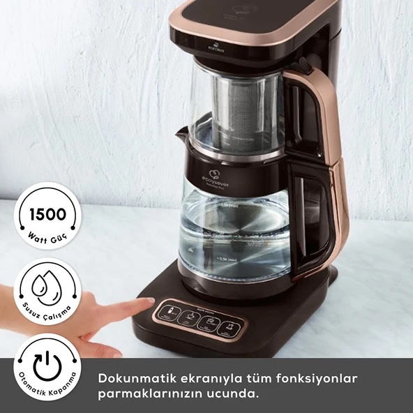 Karaca Çaysever Robotea Pro Connect 4 in 1 Konuşan Cam Çay Makinesi Walnut Brown - 7