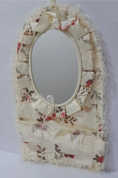 renkli çiçekler Ayna Çiçek Dekorlu Cepli Asılabilir Dekoratif Ayna - 2