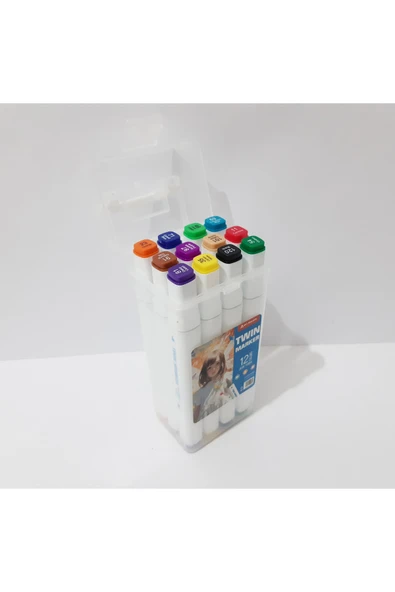 renkli çiçekler 12 Li Marker Kalem 12 Renk Boyama Kalemi ürün görseli