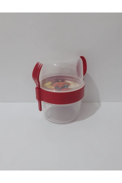 renkli çiçekler Yoğurt Meyve Salata Kabı Çocuklar Için Kaşıklı Kap - Resim 7