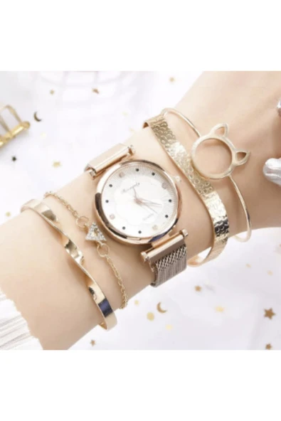 renkli çiçekler Moda Kadın Saat Lüks Mıknatıs Toka Kadın Kol Saati