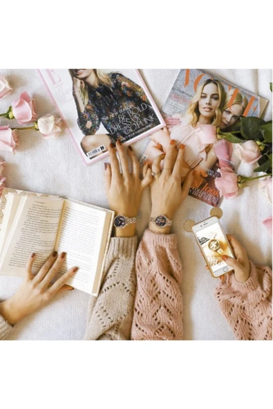 renkli çiçekler Kadın Saat Çiçek Baskılı Moda Kadın Kol Saati - 4