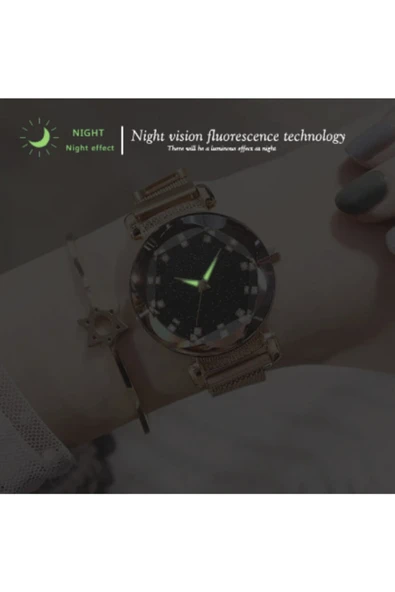 renkli çiçekler Lüks Kadın Saat Moda Zarif Mıknatıs Toka Kadın Kol Saati Yıldızlı Gökyüzü Kuvars Saat - 7