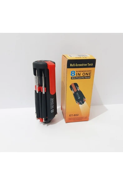 renkli çiçekler Işıklı Tornavida 8 Li Tornavida Seti - Resim 2