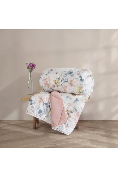 Velvet Çift Kişilik Yorgan Dalya Pudra 195x215 cm