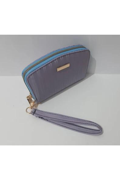renkli çiçekler Kadın Cüzdan Kullanışlı Mor Renk Kadın Cüzdanı - Resim 5