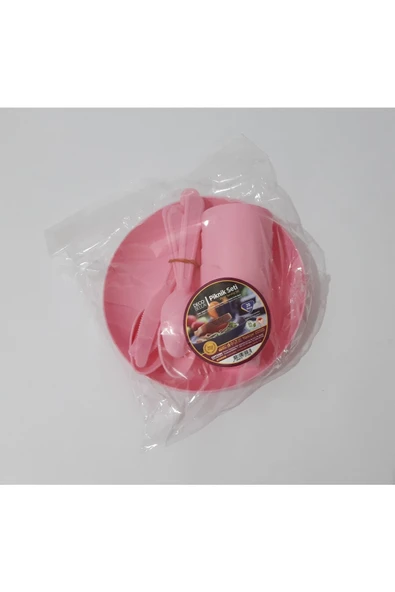 renkli çiçekler Piknik Seti 20 Parça Plastik Piknik Için Tabak Bardak Kaşık Çatal Bıçak Set - 2