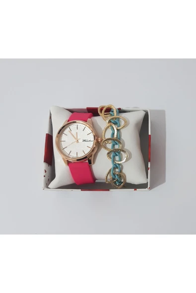 renkli çiçekler Kadın Kol Saati Metal Bileklik Ve Saat - 5