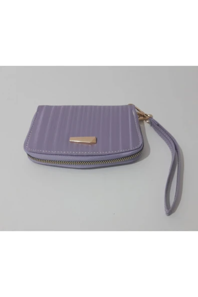 renkli çiçekler Kadın Cüzdan Kullanışlı Mor Renk Kadın Cüzdanı - Resim 2