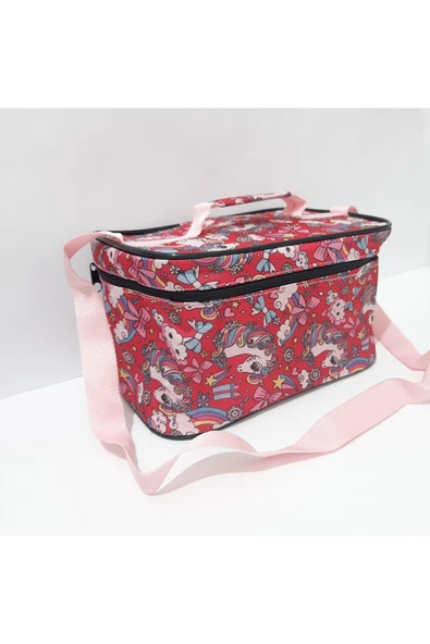 renkli çiçekler Beslenme Çanta Okul İçin Desenli 24x16x14 CM Termoslu Beslenme Çantası - 2