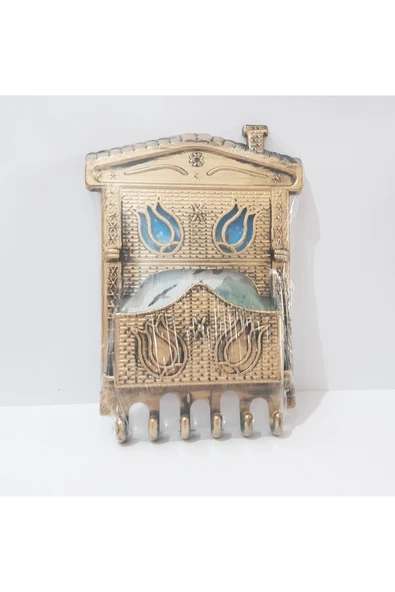 renkli çiçekler Anahtarlık Duvar Süs 27X19.5 CM Eskitme Görünümlü Duvar Anahtarlık Dekoratif Obje - 6