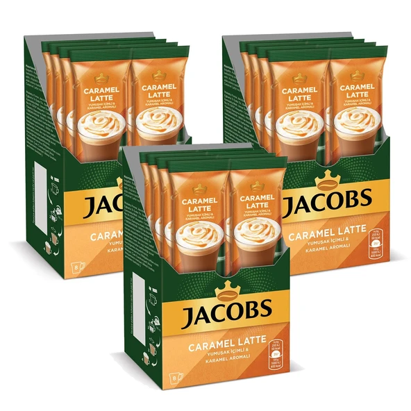Jacobs Caramel Latte 14.8 gr Yumuşak İçimli 8 li Kutu x 3 Adet ürün görseli