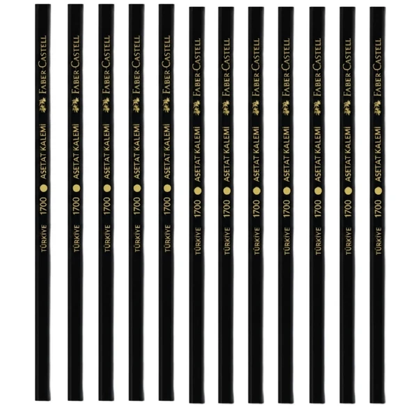 Faber-Castell 1700 Kurşun Asetat Kalemi Siyah 12 Adet ürün görseli