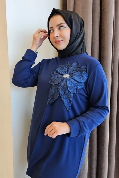 KADIN DİKME ÇİÇEK DETAYLI TESETTÜR TAKIM - Resim 3