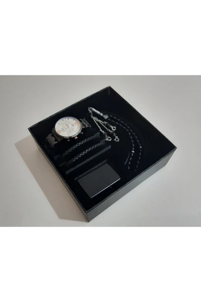 renkli çiçekler Erkek Saat Erkek Kol Saati Çakmak Tesbih Bileklik Set - 3