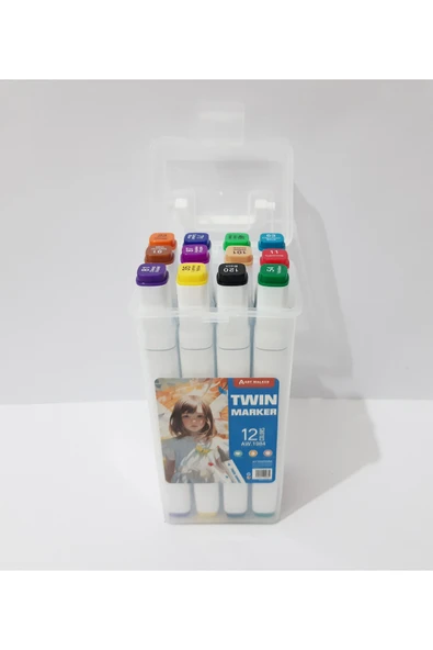 renkli çiçekler 12 Li Marker Kalem 12 Renk Boyama Kalemi - Resim 5