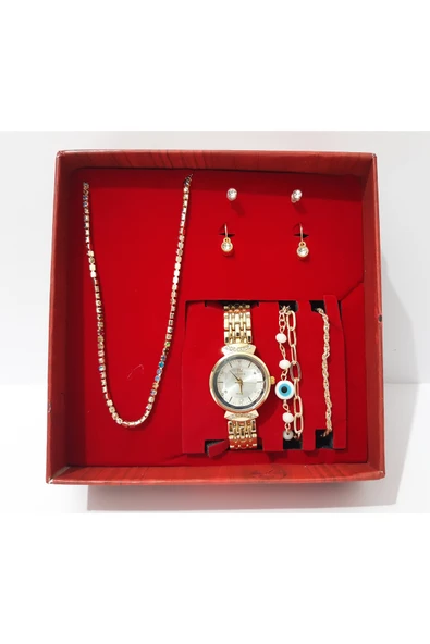 renkli çiçekler Kadın Saat Kadın Kol Saati Küpe Kolye Bileklik Takı Set