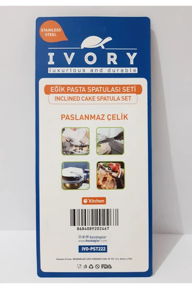 renkli çiçekler Paslanmaz Çelik 3 Lü Pasta Seti Eğik Pasta Spatulası Seti Çok Amaçlı Set - Resim 3