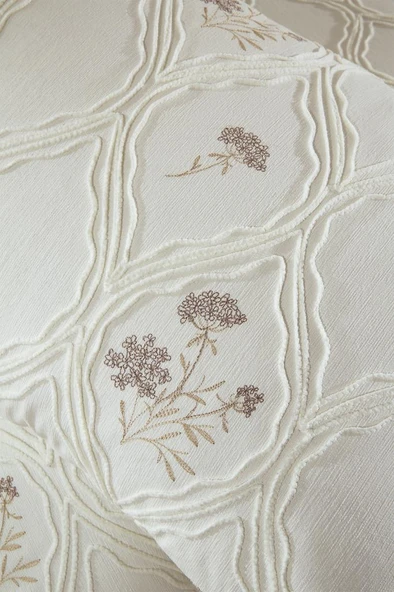 Abuda Nakışlı Şönil 2 Parça Tek Kişilik Yatak Örtüsü - Resim 5