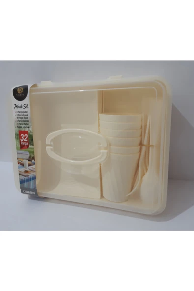 renkli çiçekler Piknik Seti 32 Parça Set ürün görseli