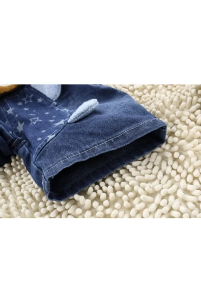 renkli çiçekler Çocuk Bebek Erkek Giyim Kısa Erkek Pantolon Kot Şort Kot Tulum - 5