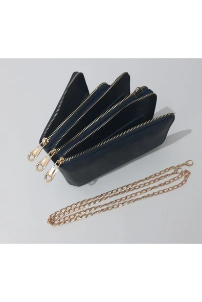 renkli çiçekler Kadın Cüzdan 3 Bölmeli Telefon Çanta Cüzdan Kadın Cüzdanı 20x12x5 Cm - Resim 3