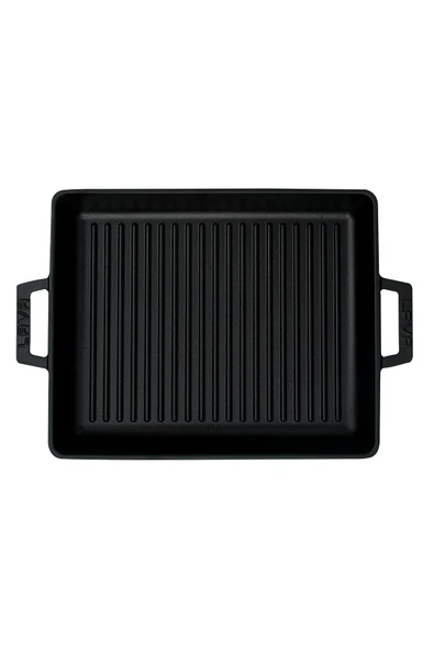 Lava Döküm Dikdörtgen Izgara Tavası Döküm Demir Yekpare Çift Kulplu Ölçü 26x32cm. - Resim 3