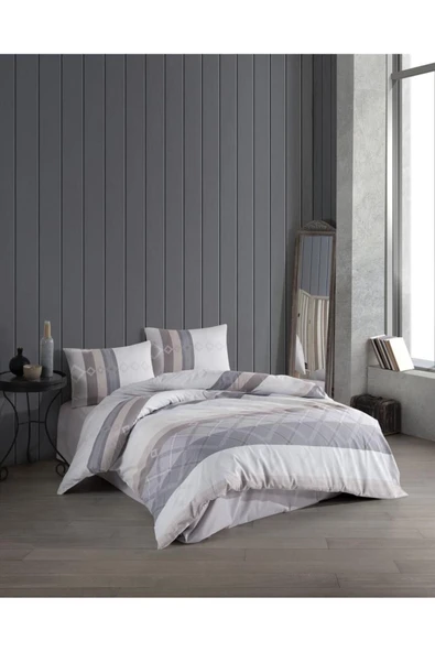 Kristal Çift Kişilik Ranforce Nevresim Takımı Olimpos Gri - 2