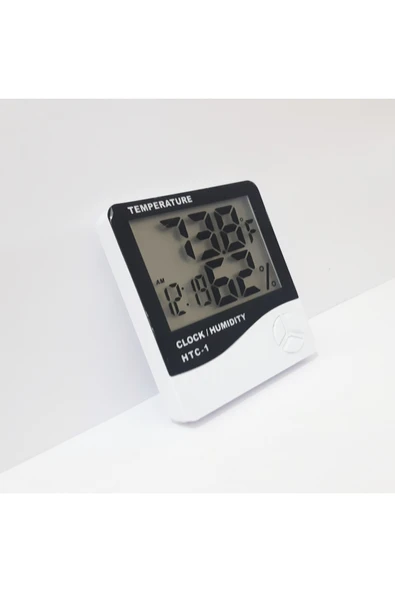 renkli çiçekler Dijital Saat Termometre Sıcaklık Nem Göstergeli Dijital Masa Saati - Resim 3