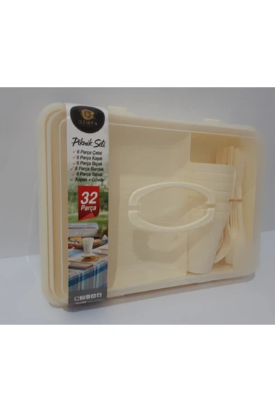 renkli çiçekler Piknik Seti 32 Parça Set - Resim 8