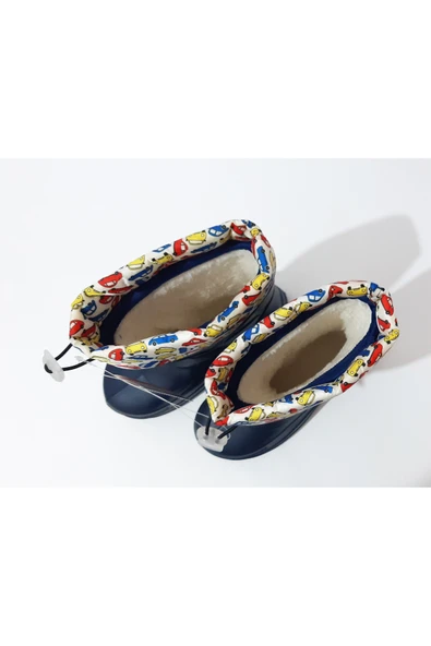 renkli çiçekler Çocuk Çizme Erkek Yağmur Çizmesi - Resim 3