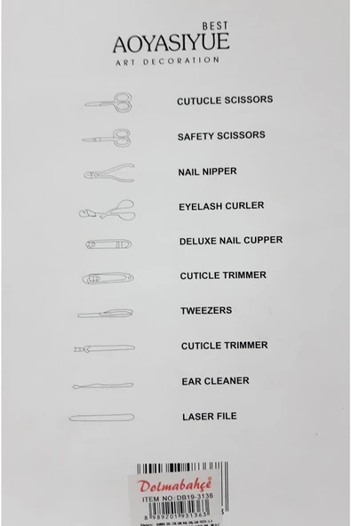 renkli çiçekler Manikür Set 10 Parça Manikür Seti - Resim 6