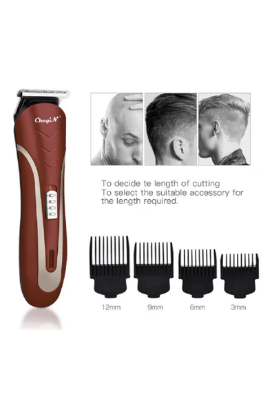 renkli çiçekler Profesyonel Saç Kesme Makinesi Şarj Edilebilir Saç Düzeltici Set - Resim 6