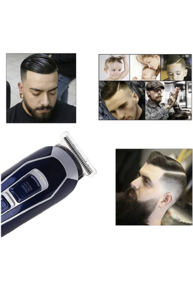 renkli çiçekler Profesyonel Saç Kesme Makinesi Şarj Edilebilir Saç Sakal Düzeltici Set - Resim 2