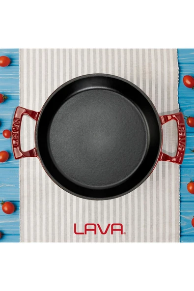Lava Döküm Yuvarlak Sahan Döküm Demir Yekpare Çift Kulplu Çap16cm. - Resim 7