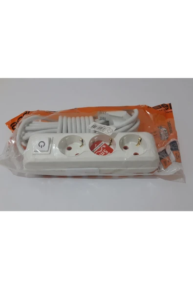 renkli çiçekler Ara Kablo 5 M 3 Lü Topraklı Smt Anahtarlı Uzatma Ara Kablosu Kablo - Resim 3