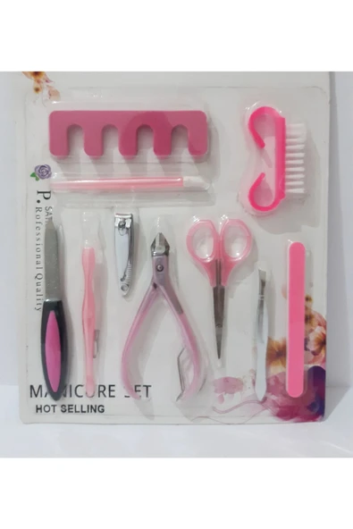 renkli çiçekler Manikür Set 10 Parça Manikür Seti - Resim 3