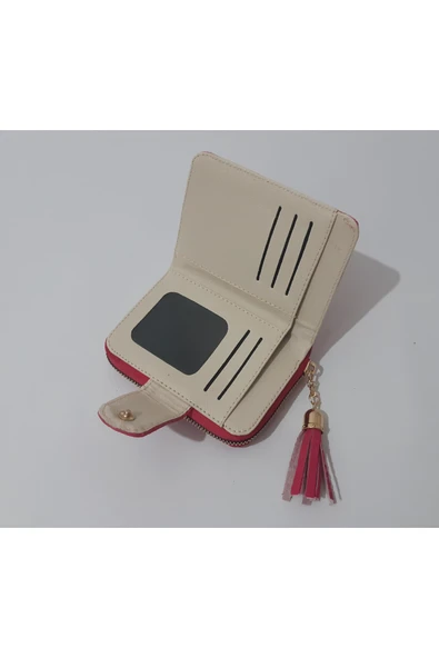 renkli çiçekler Kadın Cüzdan Kullanışlı Pembe Renk Kadın Cüzdanı - Resim 4