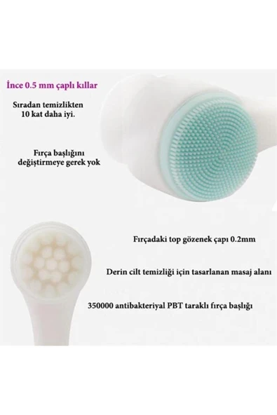 BAKOZAMAN Buffer® Çift Taraflı Cilt Temizleme Fırçası Ve Silikon Siyah Nokta Temizleme Aparatı - Resim 7