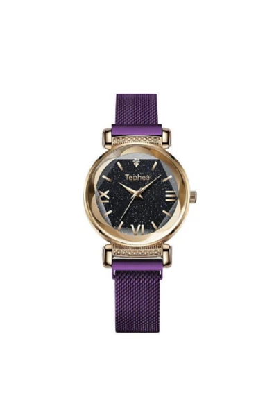 renkli çiçekler Kadın Saat Lüks Manyetik Gökyüzü Yıldızlı Saat Kuvars Kadın Kol Saati - 2